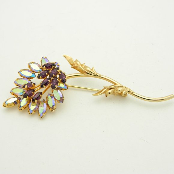 D'or Jewelry - D'OR 1/20 12k Gold Filled Pink Purple Rhinestone